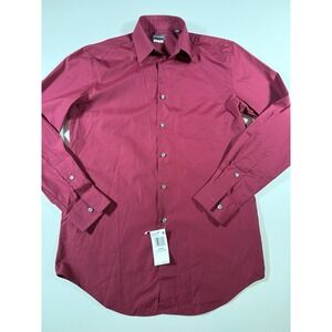 Van Heusen Men's Dress Shirt Regular‎ Fit Poplin Solid Persimmon Size 14.5 32/33